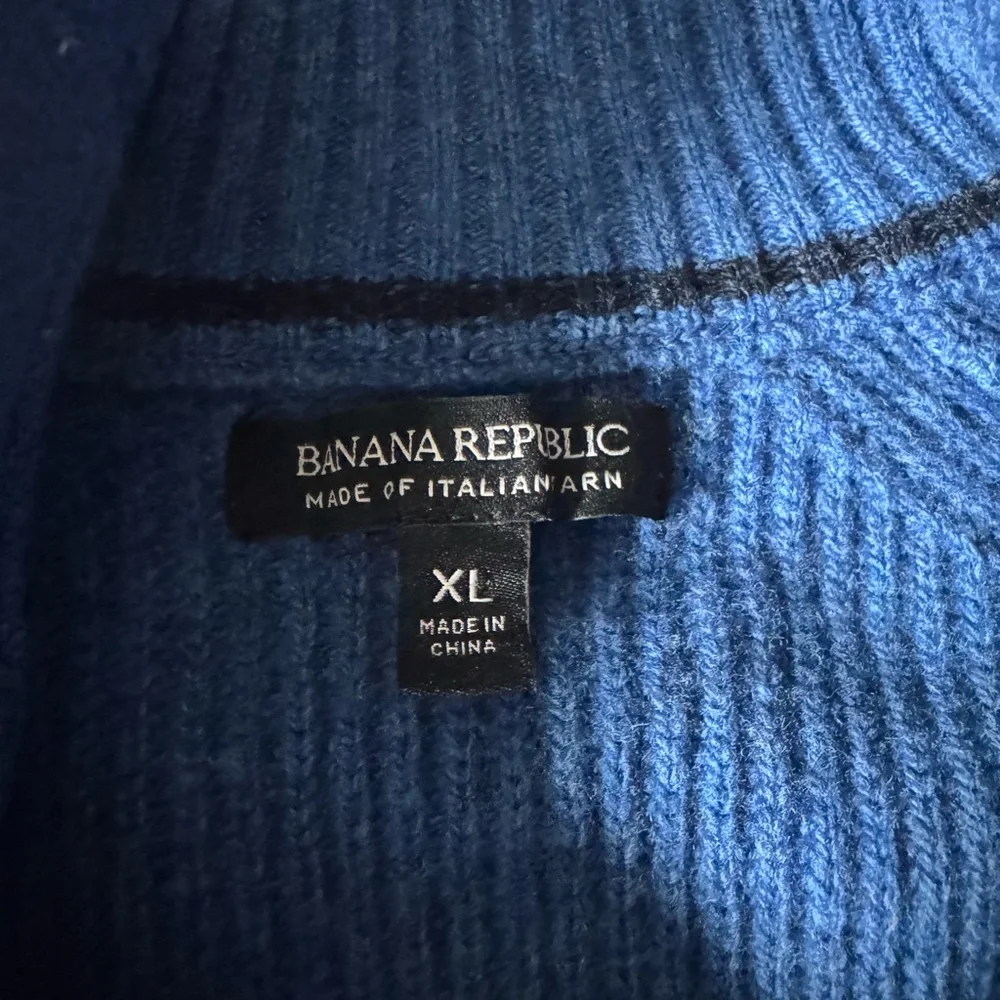 Banana Republic‎ Blue Men's Mockneck Merino Sweater Size XL